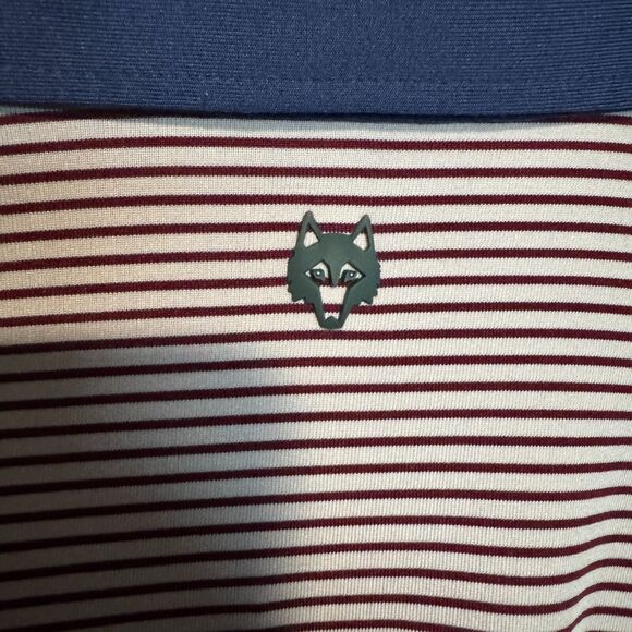 Greyson Polo Shirt Mens Medium Pink Striped Golf Performance Stretch Wolf - Picture 5 of 8